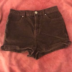 Purple high waisted shorts